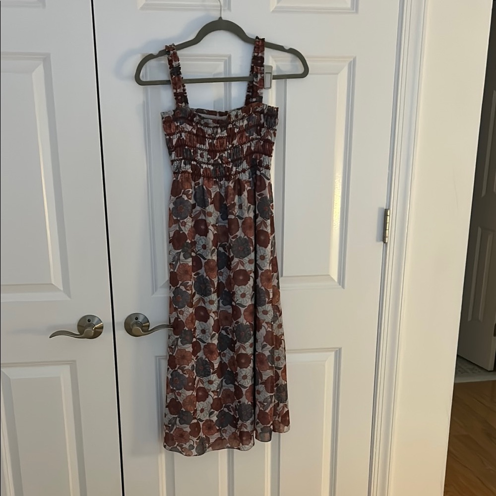 Wilfred Red Sundress Sleeveless Square Neck Midi